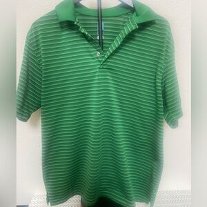 PGA Tour AirFlux Men's Large Polo Shirt Golf Short Shirt Sleeve black/ striped